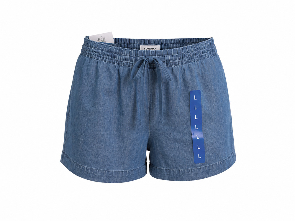 Hilary Radley Womens Size Large Tencel Mid Rise Shorts Dark Blue Pockets NWT